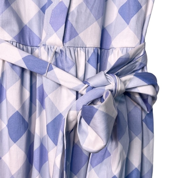 TOMMY HILFIGER NWT Gingham Check Tie Waisted Tiered Dress Size 4  in Blue - Picture 8 of 15